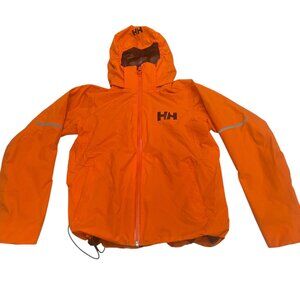 Helly Hansen Junior Orange Loen Jacket Youth Outdoor Windbreaker Waterproof 10